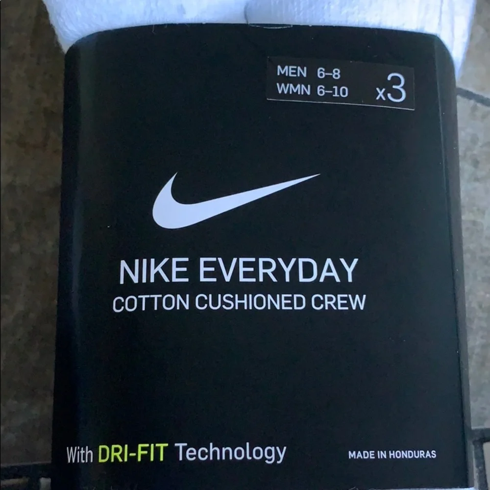 NIKE EVERYDAY COTTON CUSHIONED CREW MEN’S SOCKS 3 pairs socks set - Picture 4 of 16